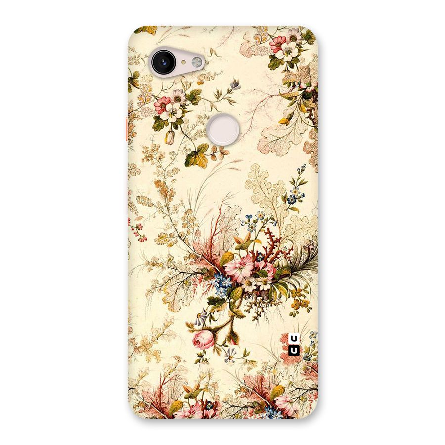 Beige Floral Back Case for Google Pixel 3 XL