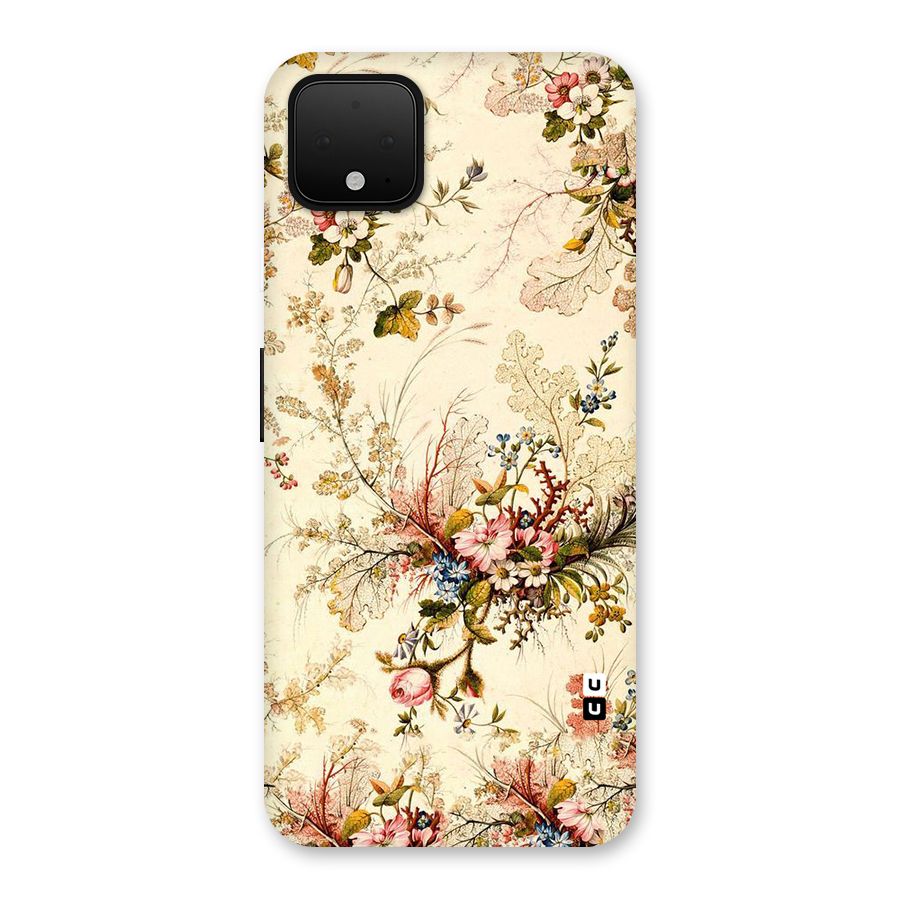Beige Floral Back Case for Google Pixel 4 XL