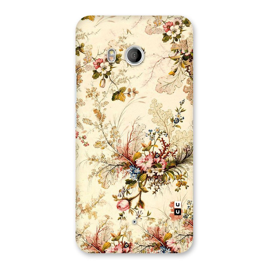 Beige Floral Back Case for HTC U11