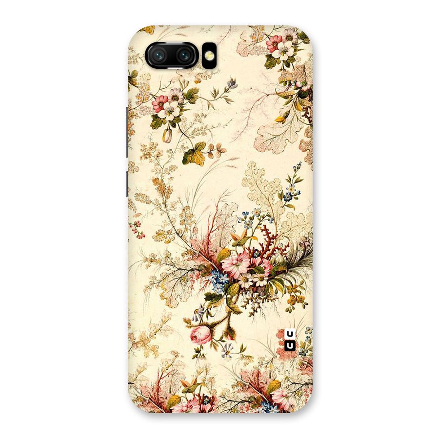 Beige Floral Back Case for Honor 10