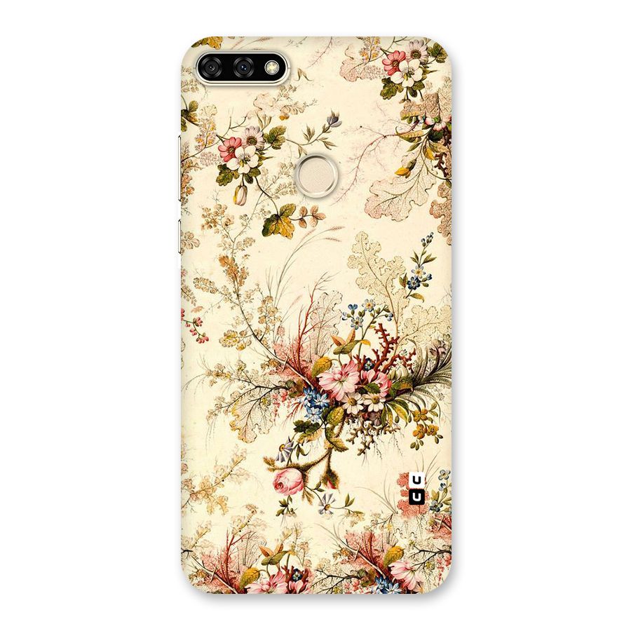 Beige Floral Back Case for Honor 7A