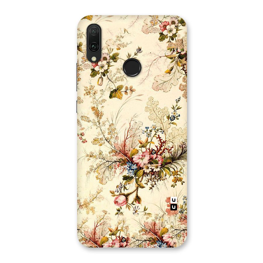 Beige Floral Back Case for Huawei Y9 (2019)