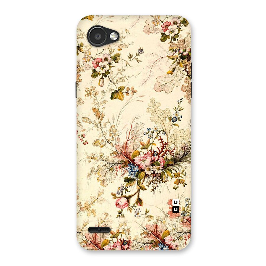 Beige Floral Back Case for LG Q6
