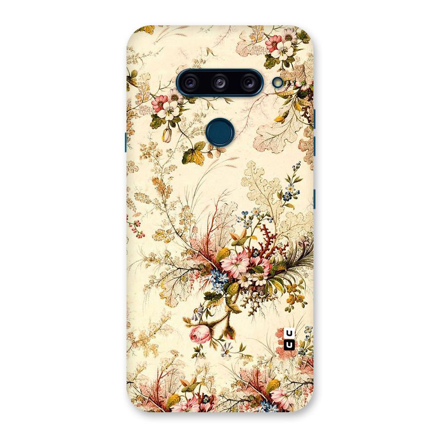 Beige Floral Back Case for LG  V40 ThinQ
