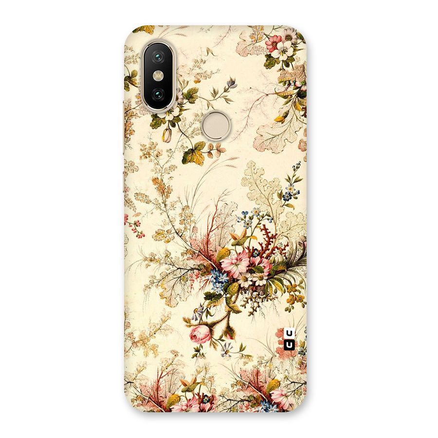 Beige Floral Back Case for Mi A2