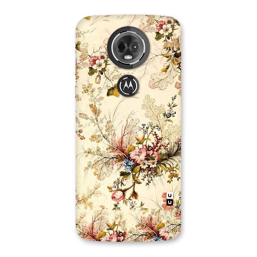 Beige Floral Back Case for Moto E5 Plus