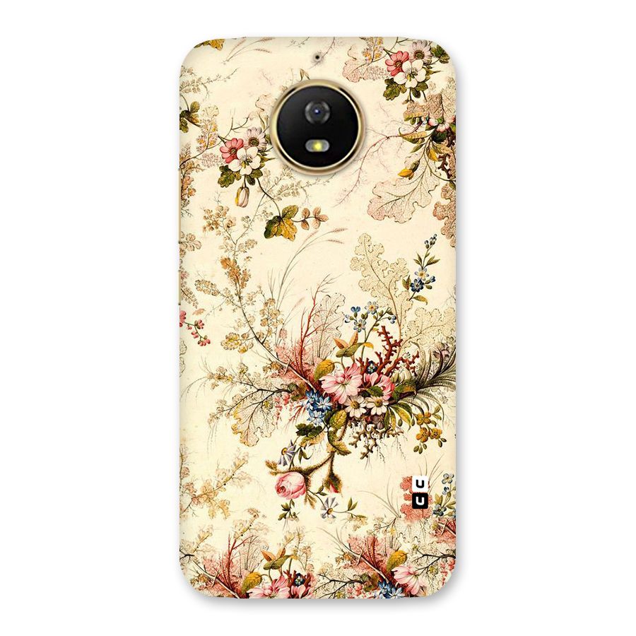 Beige Floral Back Case for Moto G5s