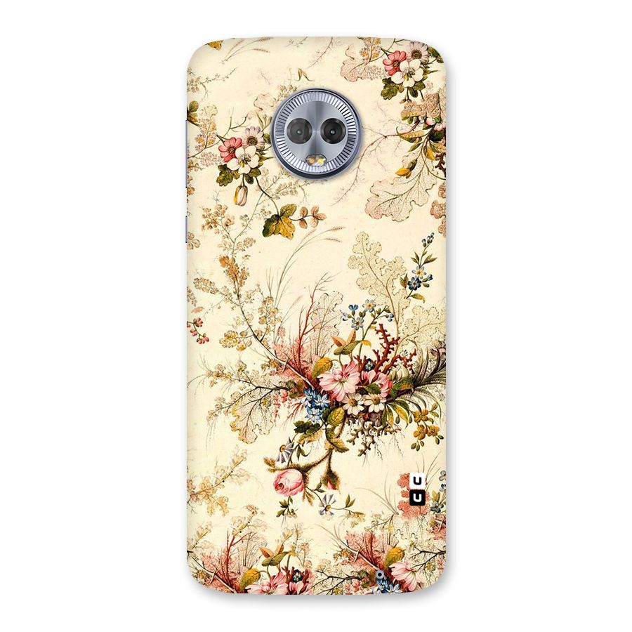 Beige Floral Back Case for Moto G6 Plus