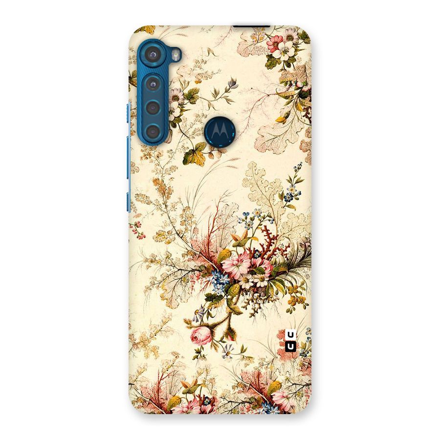 Beige Floral Back Case for Motorola One Fusion Plus