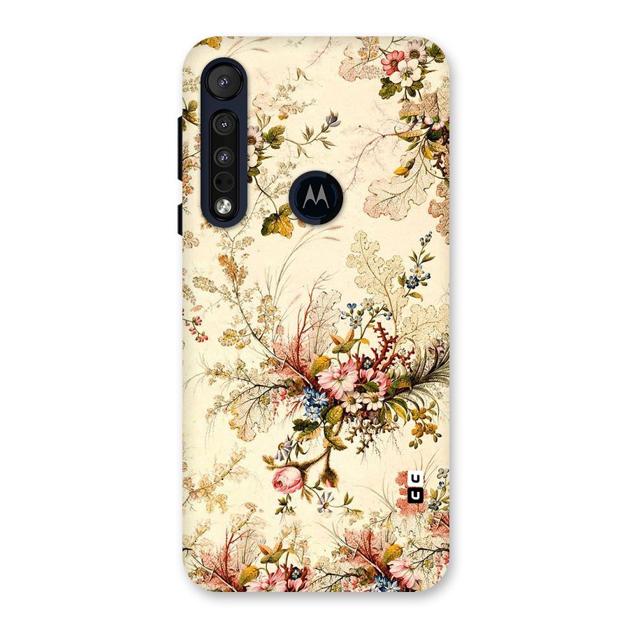 Beige Floral Back Case for Motorola One Macro