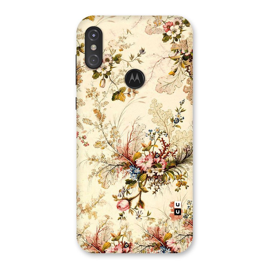 Beige Floral Back Case for Motorola One Power