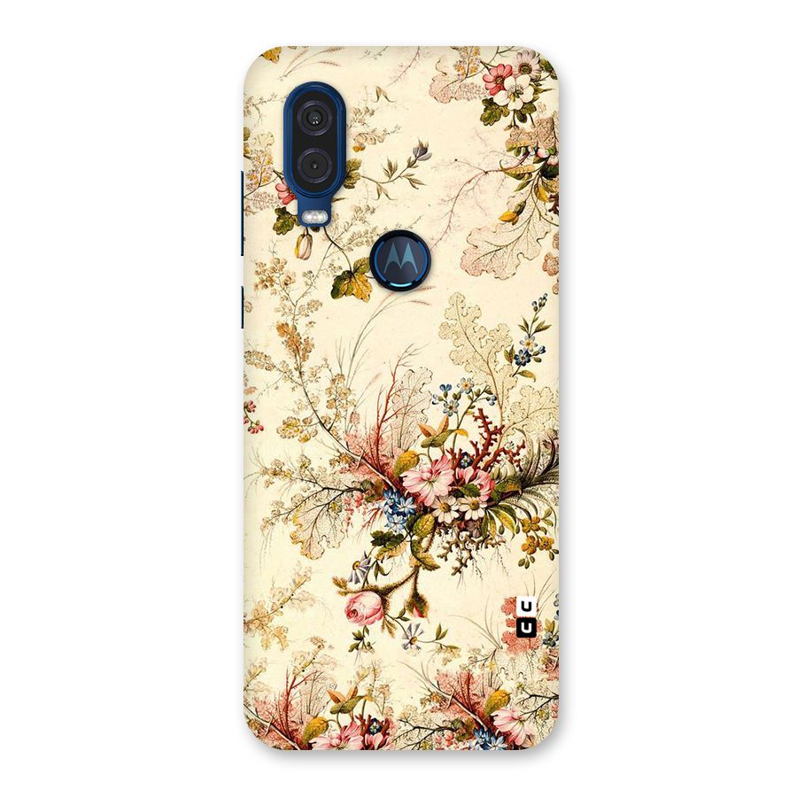 Beige Floral Back Case for Motorola One Vision