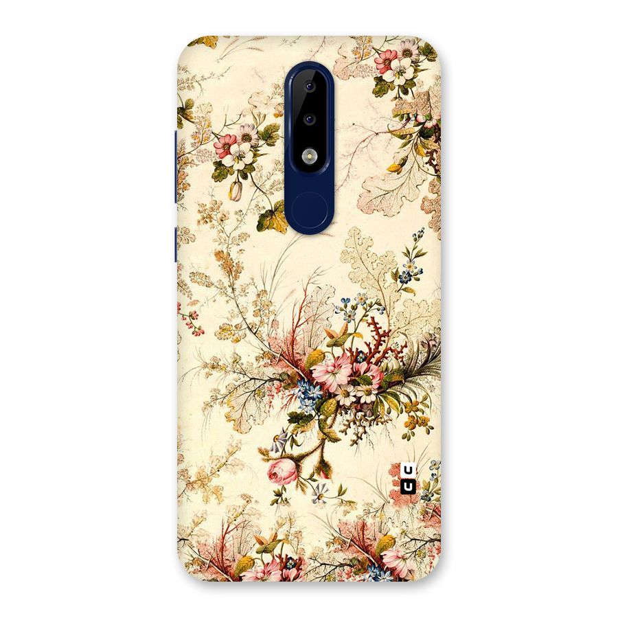 Beige Floral Back Case for Nokia 5.1 Plus