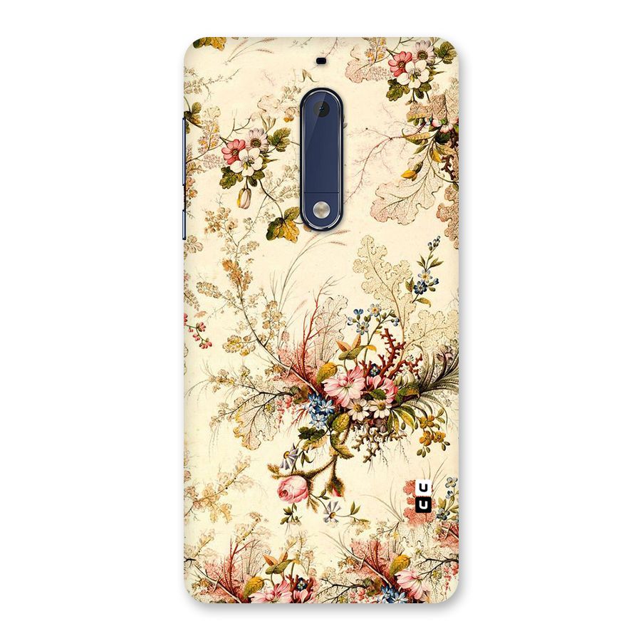 Beige Floral Back Case for Nokia 5