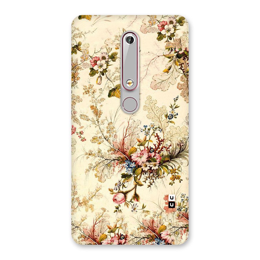 Beige Floral Back Case for Nokia 6.1