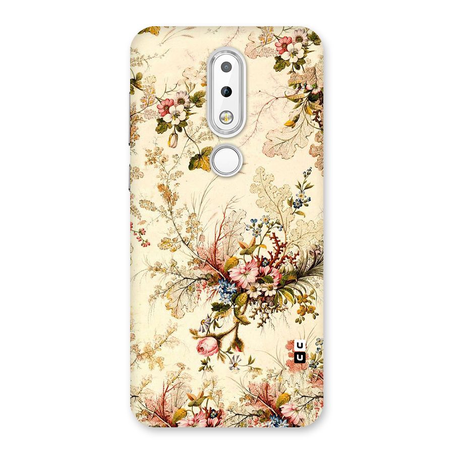 Beige Floral Back Case for Nokia 6.1 Plus