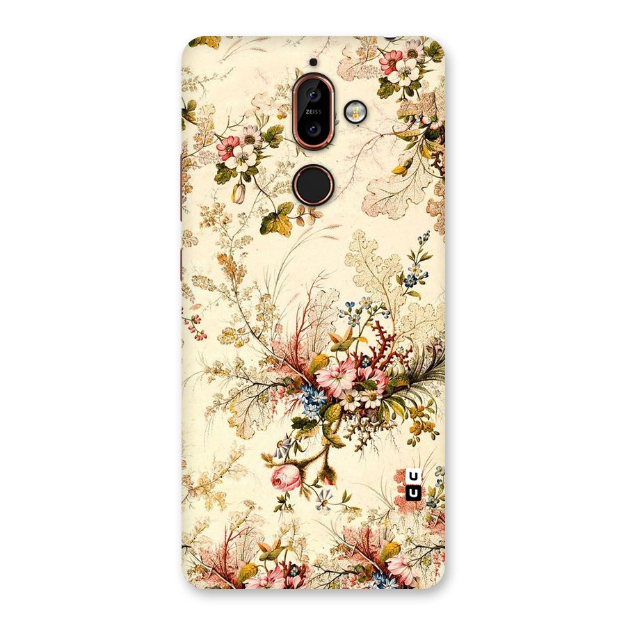 Beige Floral Back Case for Nokia 7 Plus