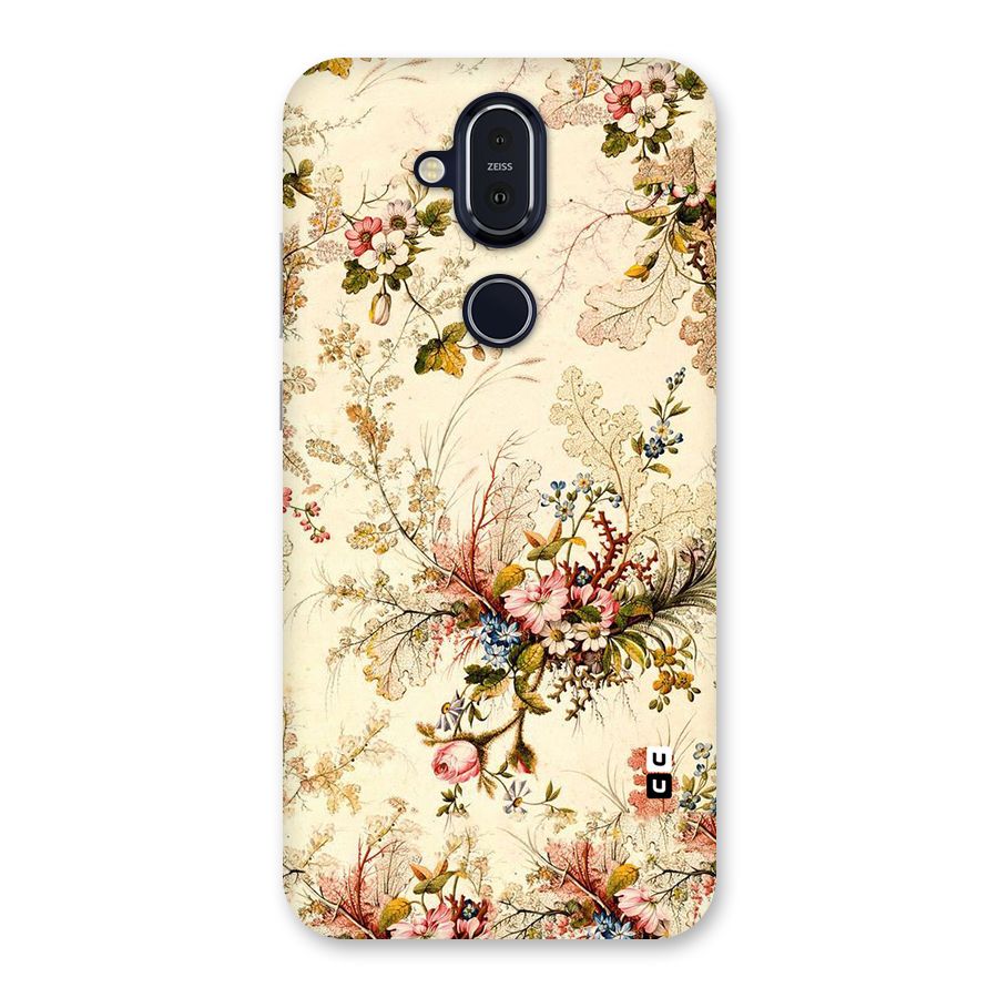 Beige Floral Back Case for Nokia 8.1