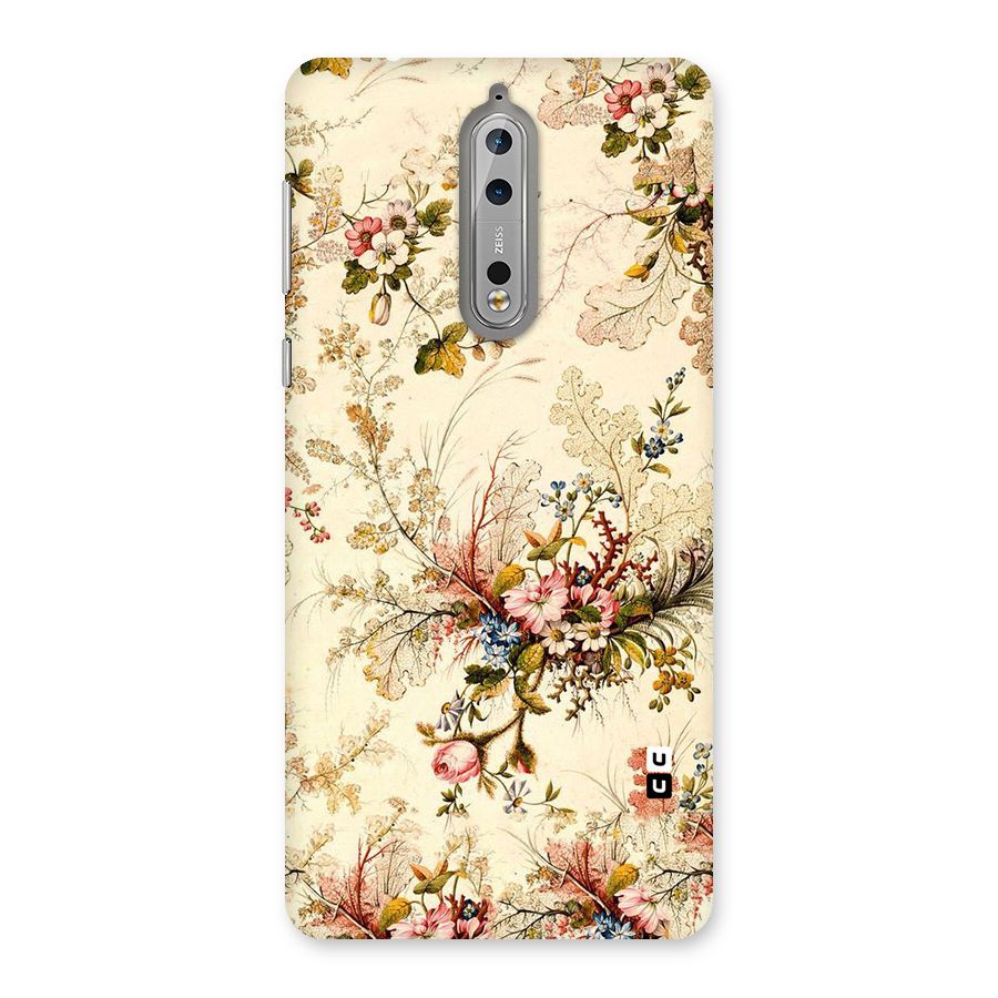 Beige Floral Back Case for Nokia 8