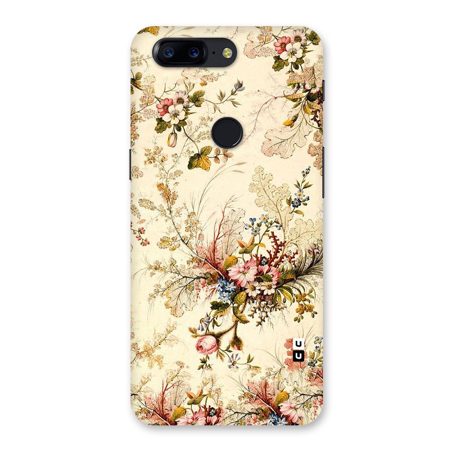 Beige Floral Back Case for OnePlus 5T