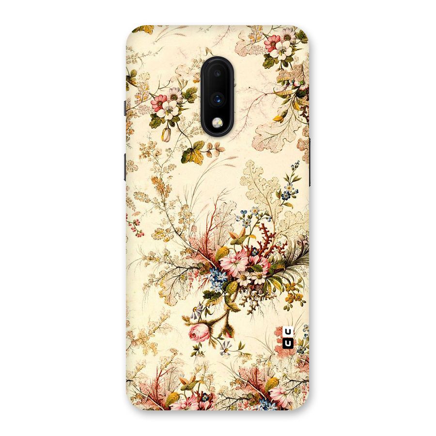 Beige Floral Back Case for OnePlus 7