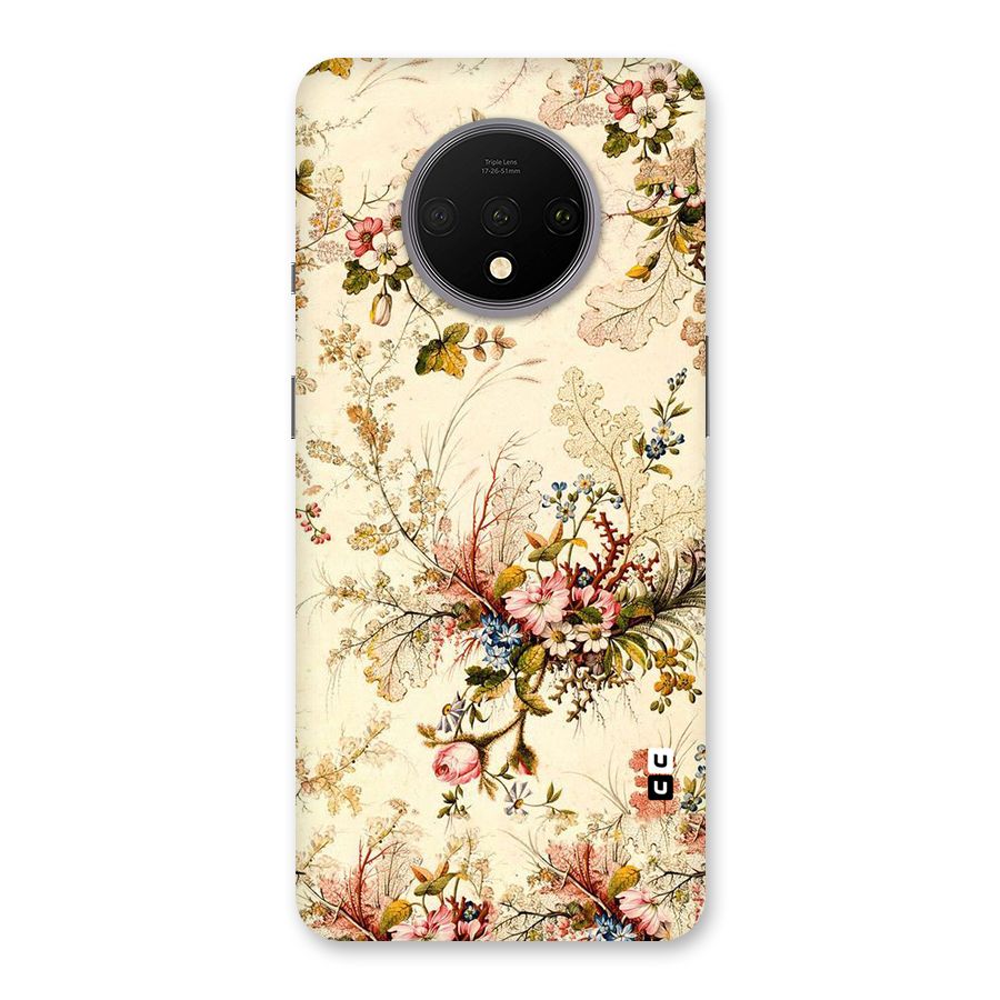 Beige Floral Back Case for OnePlus 7T