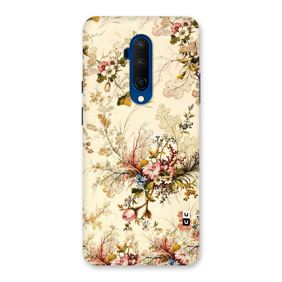 Beige Floral Back Case for OnePlus 7T Pro