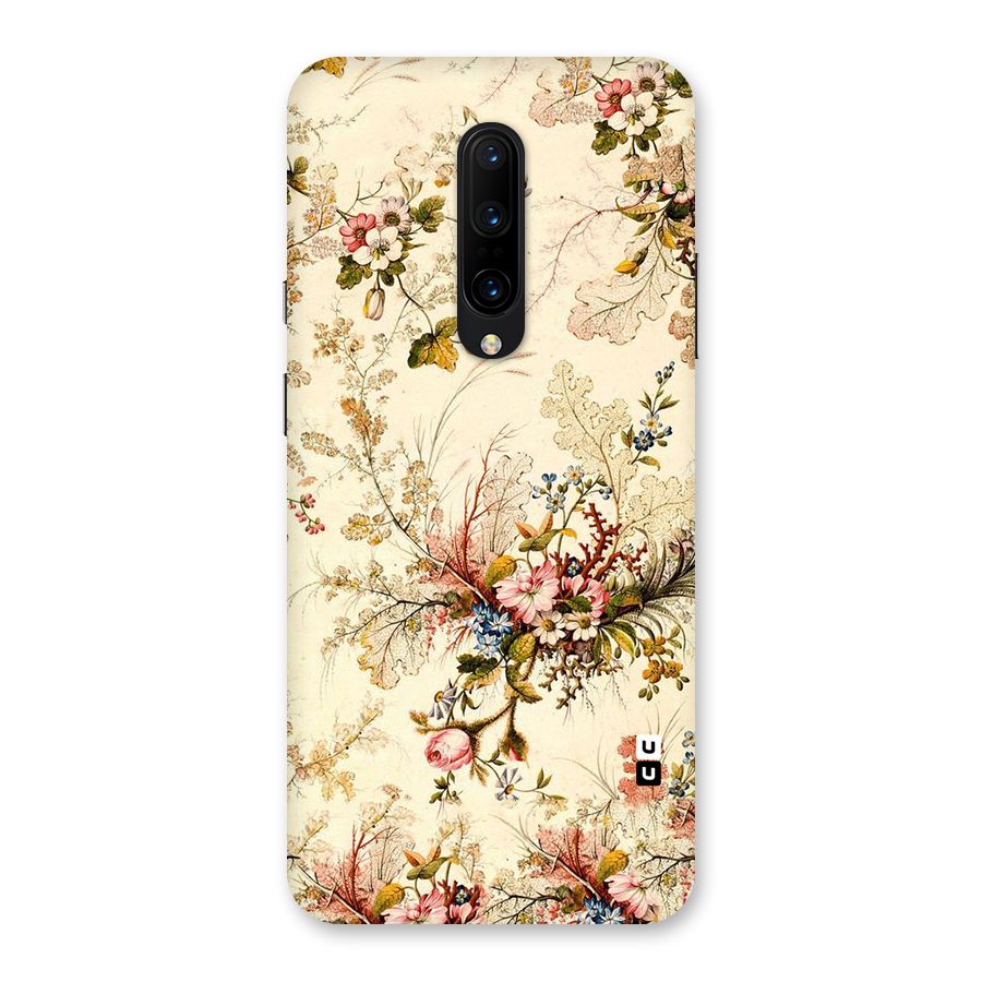 Beige Floral Back Case for OnePlus 7 Pro