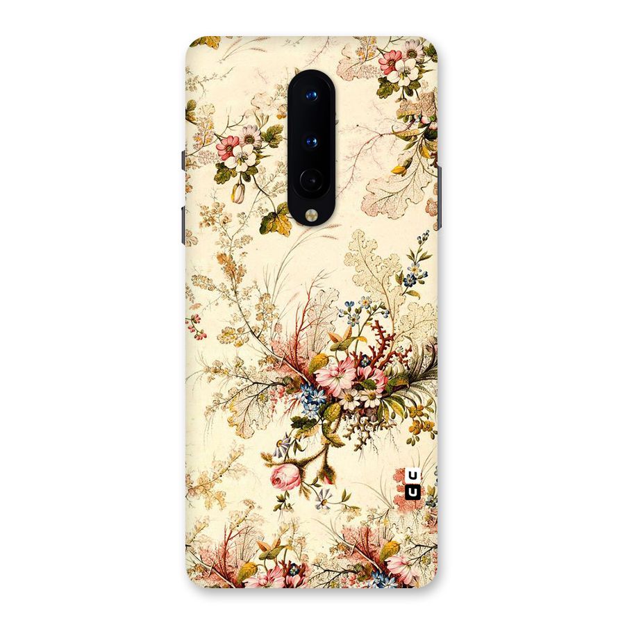 Beige Floral Back Case for OnePlus 8