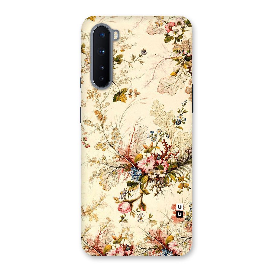 Beige Floral Back Case for OnePlus Nord