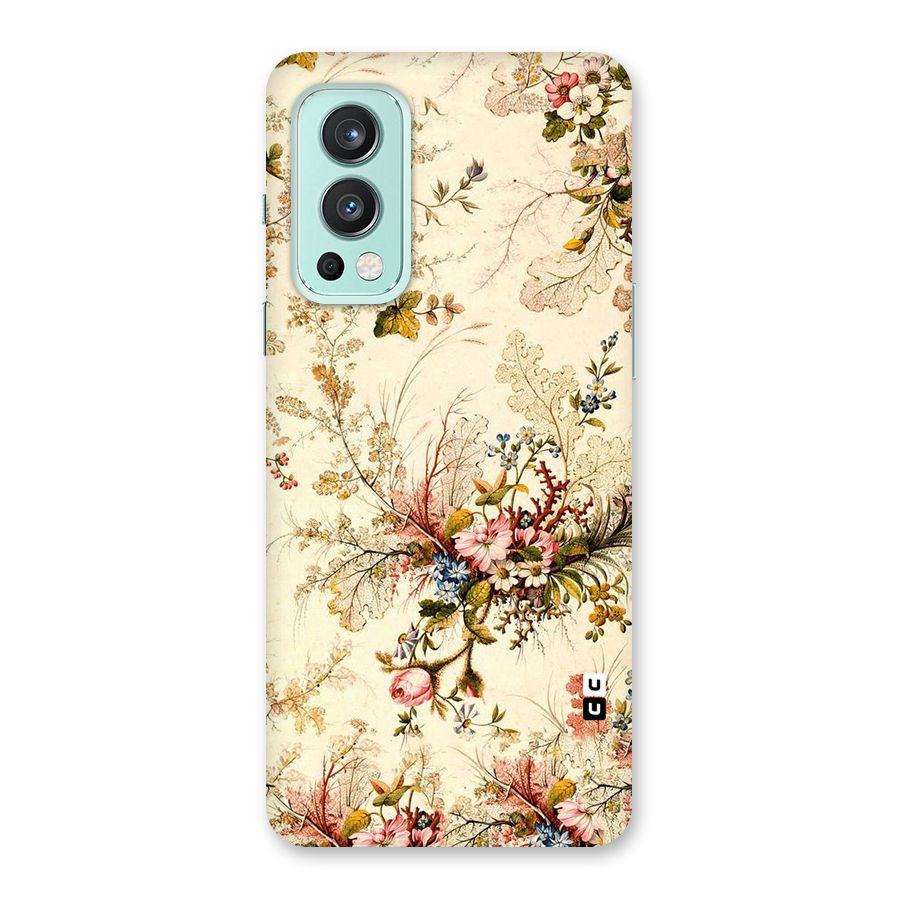 Beige Floral Back Case for OnePlus Nord 2 5G