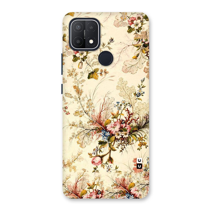 Beige Floral Back Case for Oppo A15s