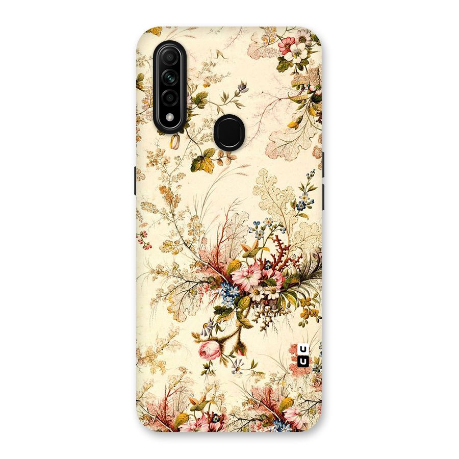 Beige Floral Back Case for Oppo A31