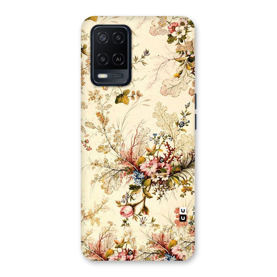 Beige Floral Back Case for Oppo A54