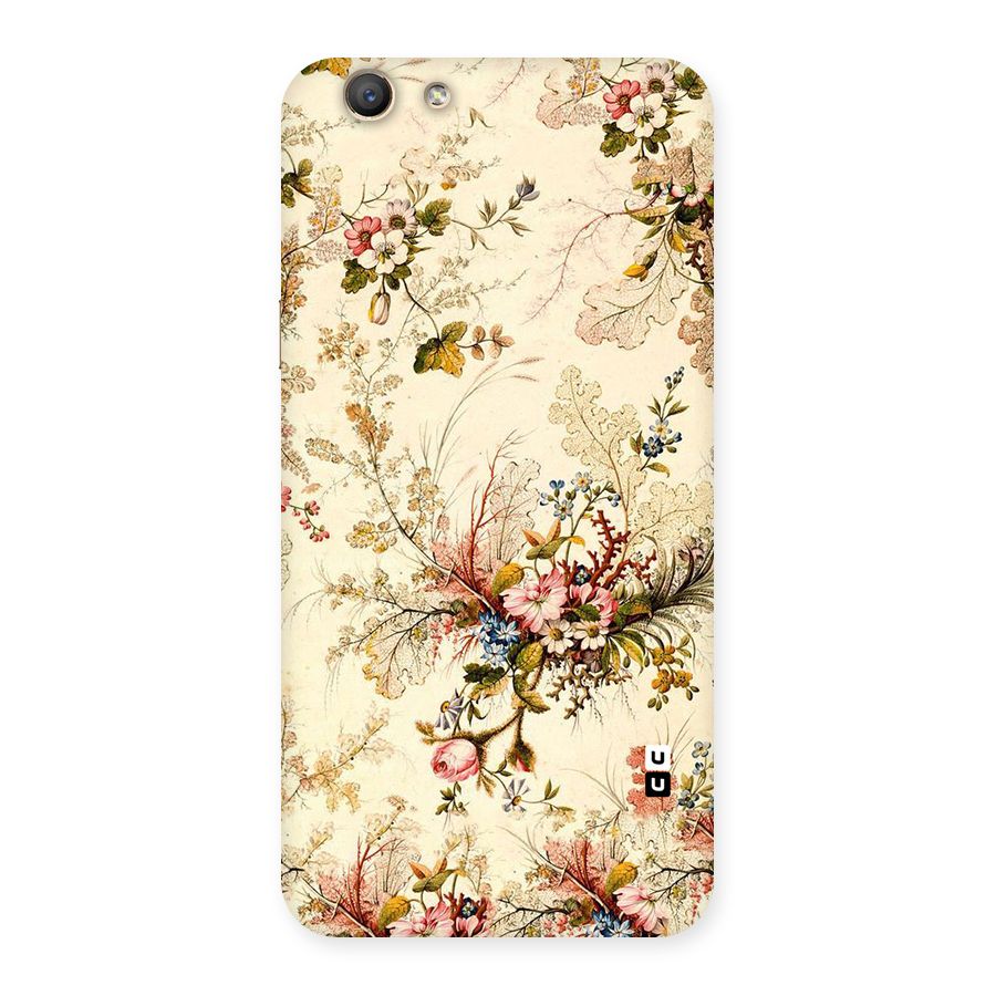 Beige Floral Back Case for Oppo A59