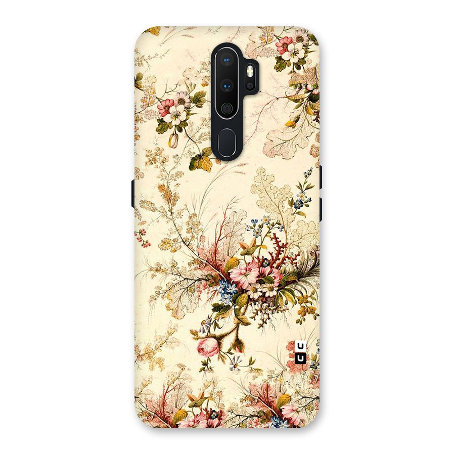 Beige Floral Back Case for Oppo A5 (2020)