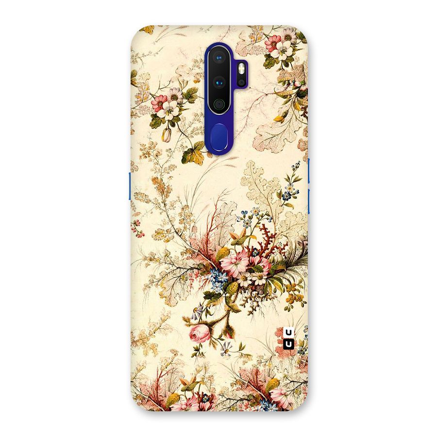 Beige Floral Back Case for Oppo A9 (2020)