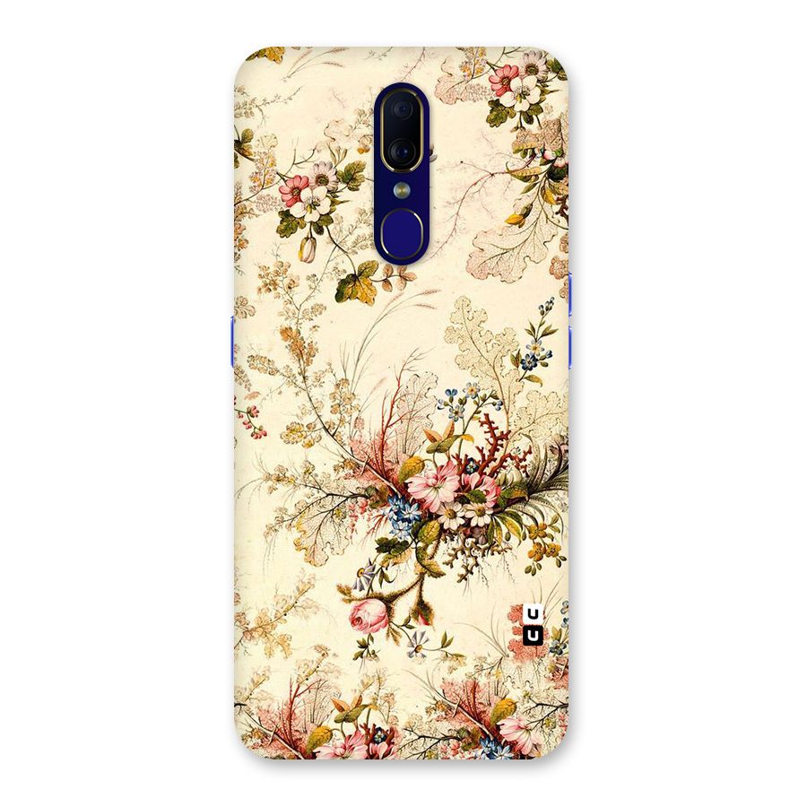 Beige Floral Back Case for Oppo F11
