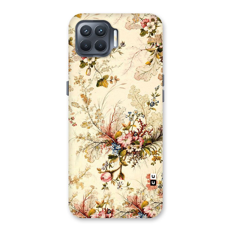 Beige Floral Back Case for Oppo F17 Pro