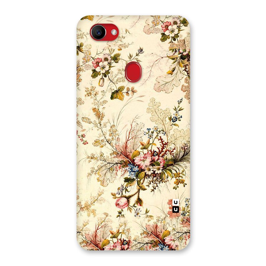 Beige Floral Back Case for Oppo F7
