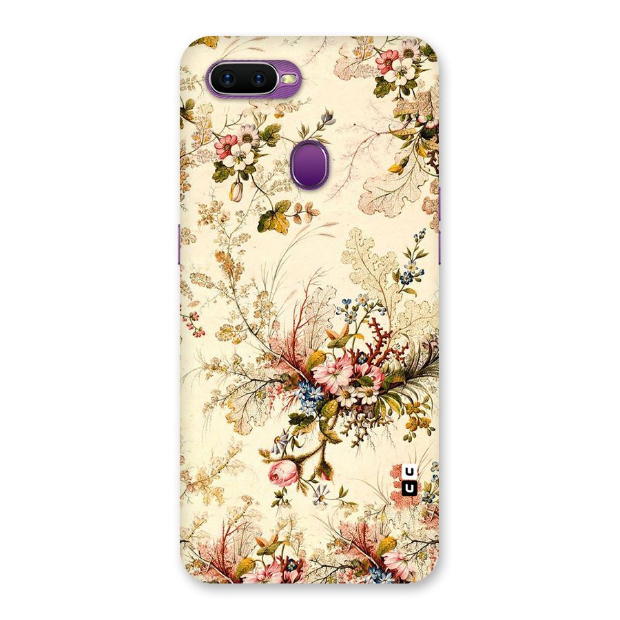 Beige Floral Back Case for Oppo F9
