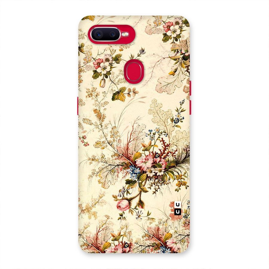 Beige Floral Back Case for Oppo F9 Pro