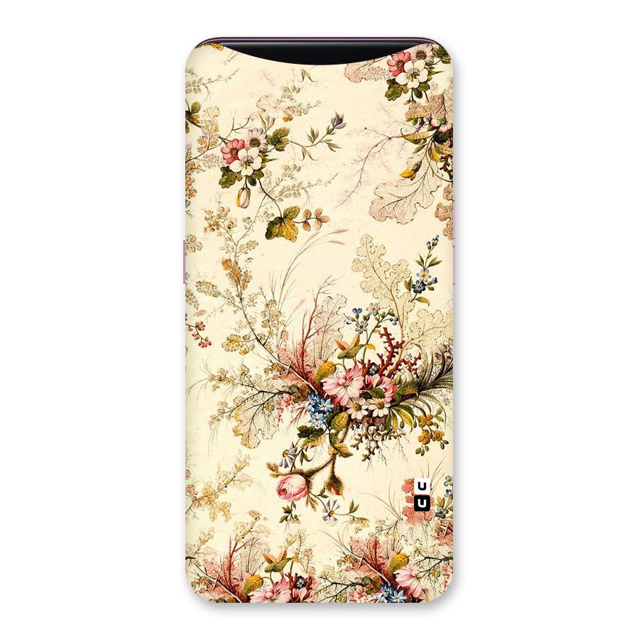 Beige Floral Back Case for Oppo Find X
