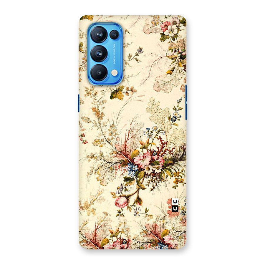 Beige Floral Back Case for Oppo Reno5 Pro 5G