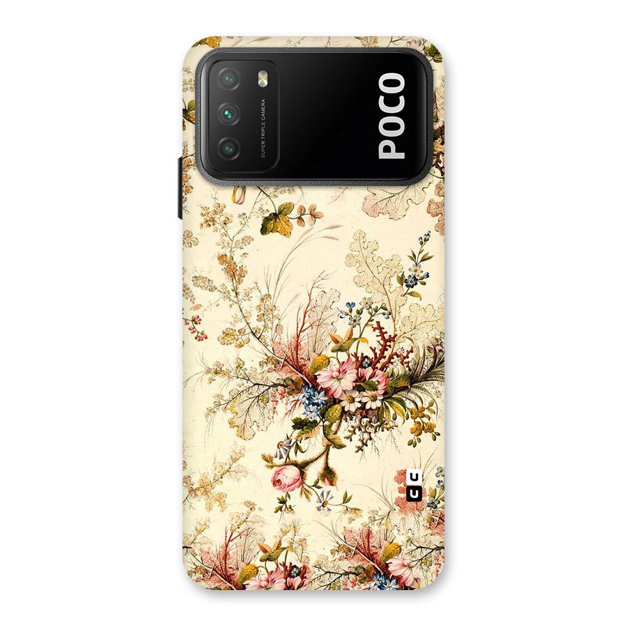 Beige Floral Back Case for Poco M3