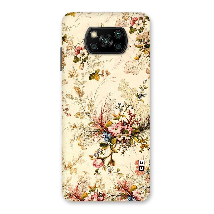 Beige Floral Back Case for Poco X3