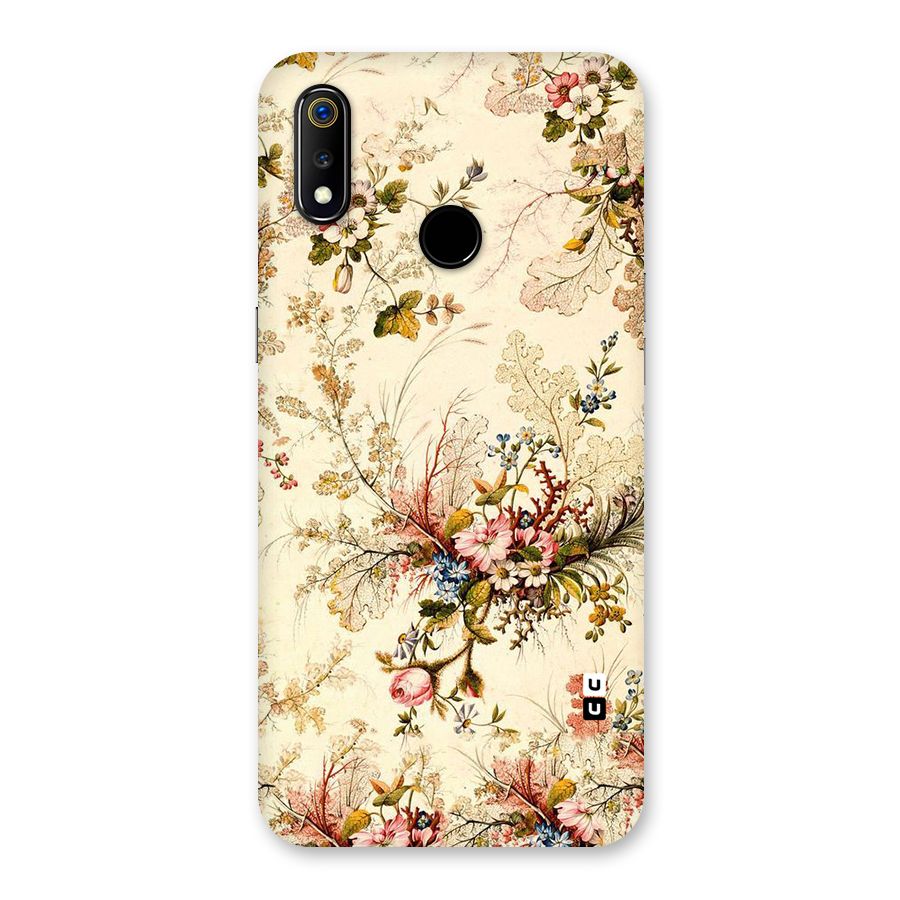 Beige Floral Back Case for Realme 3