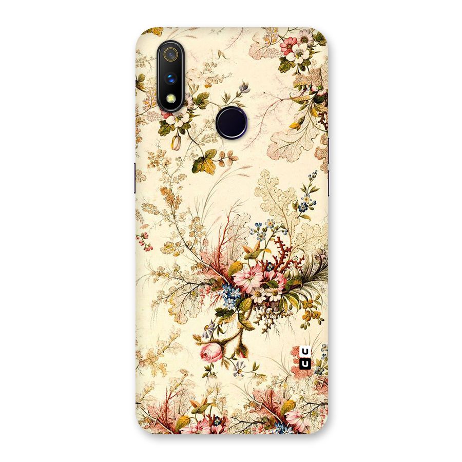 Beige Floral Back Case for Realme 3 Pro