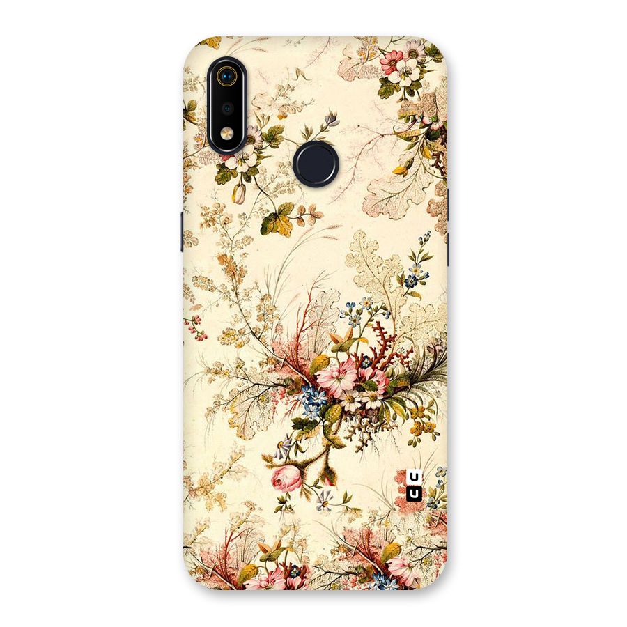 Beige Floral Back Case for Realme 3i