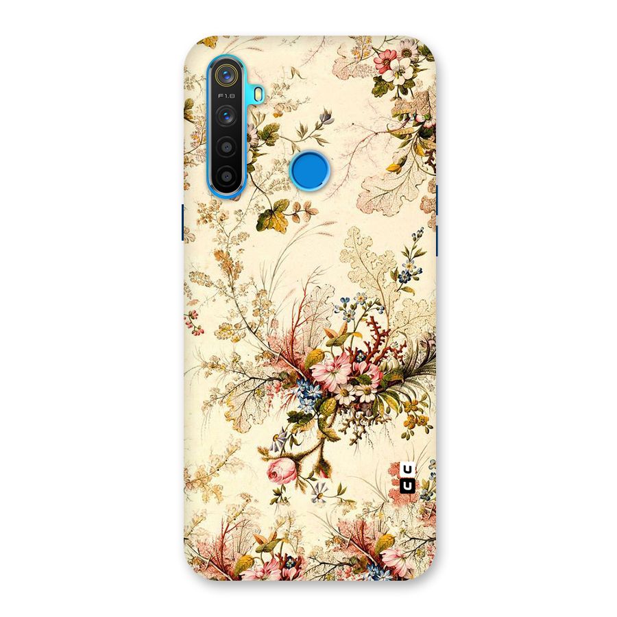 Beige Floral Back Case for Realme 5
